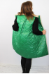 Prešívaná vesta s kožušinou - zelená